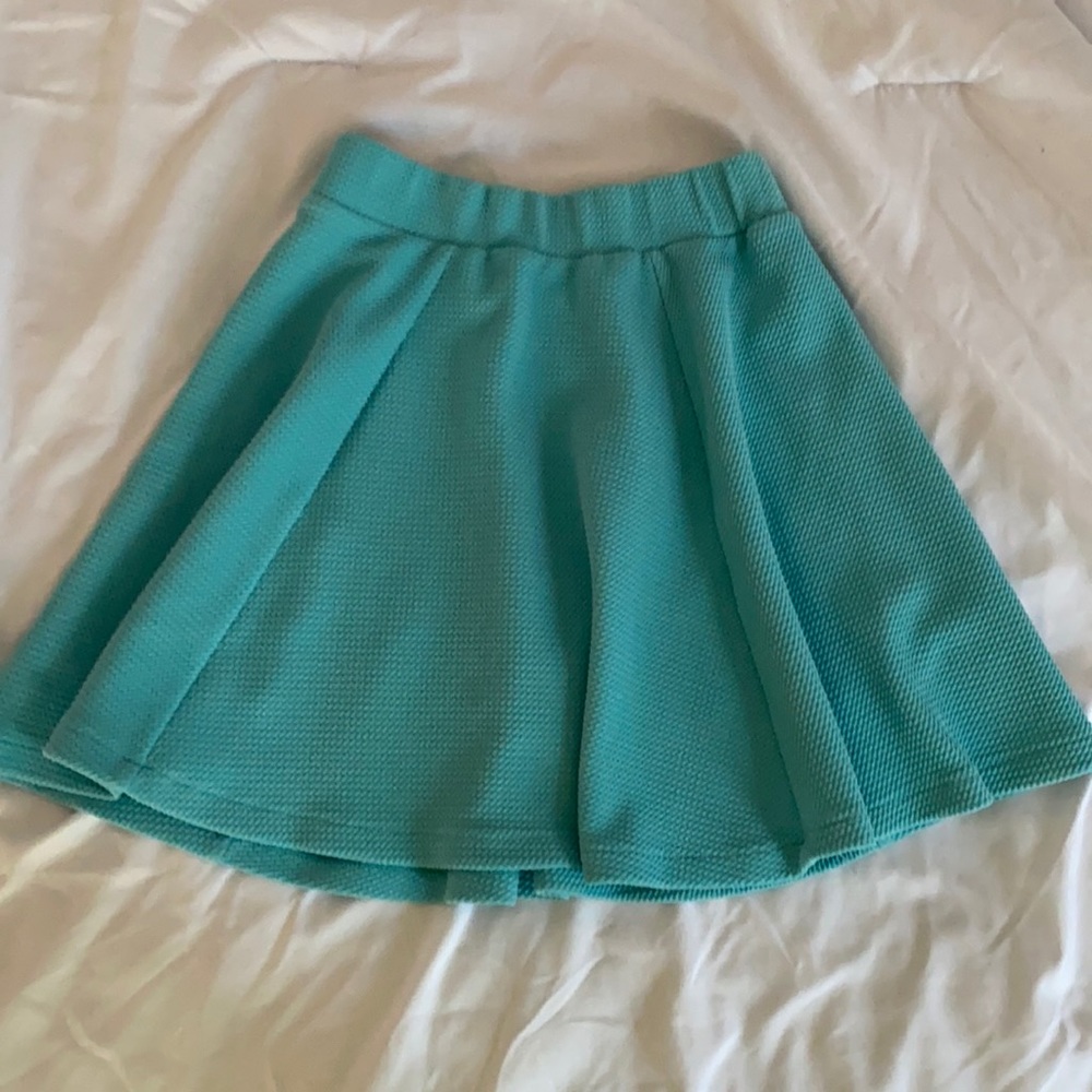 Teal Mini Skater Skirt